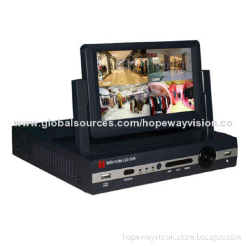 LCD NVR, built-in 7" LCD, 4CH NVR all in one system